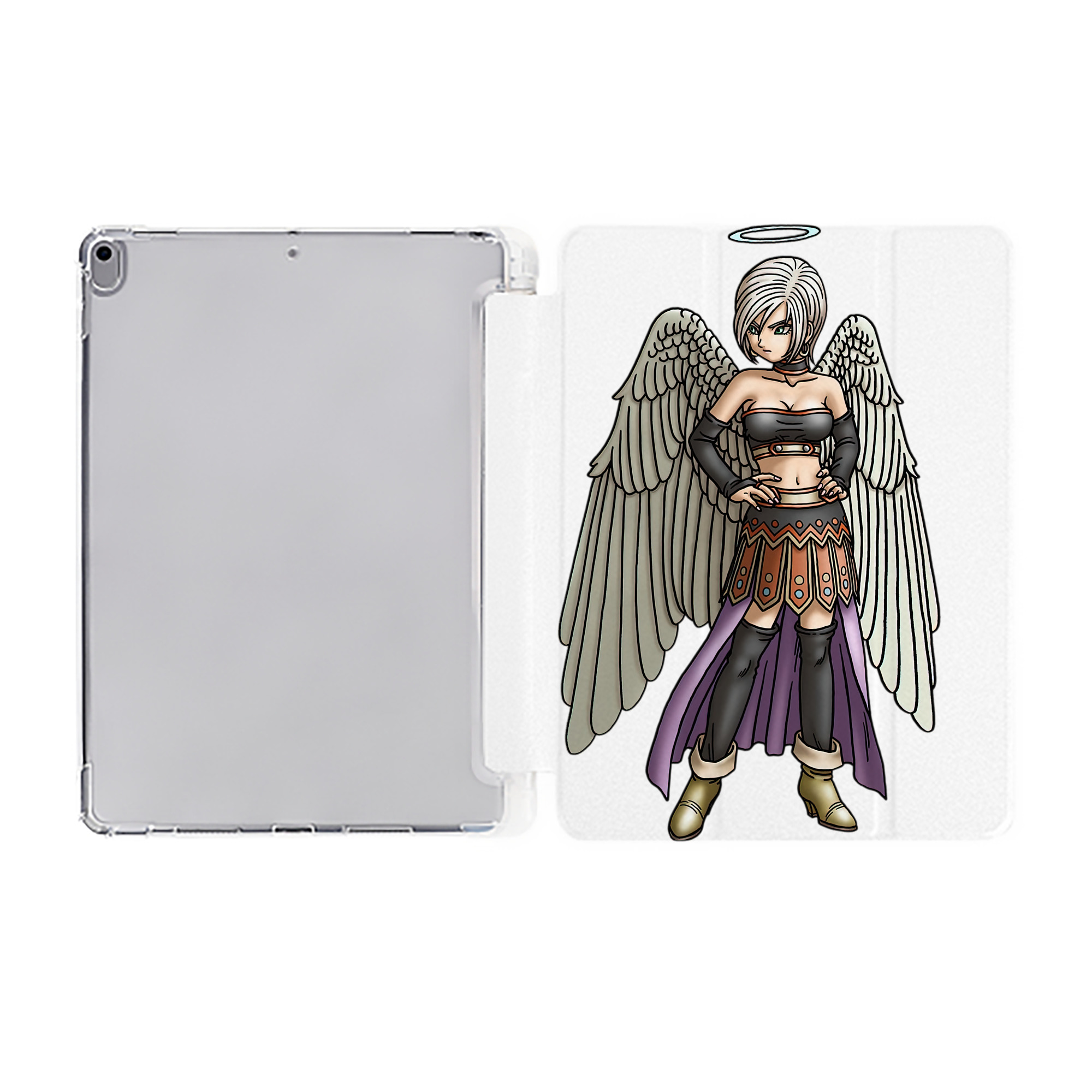 （画像用） ドラゴンクエスト Doragon Kuesuto Dragon Quest IPad ケース ペン収納付き 三つ折りスタンド PUレザー×シリコン 対応機種9.5/10.5/10.9インチ